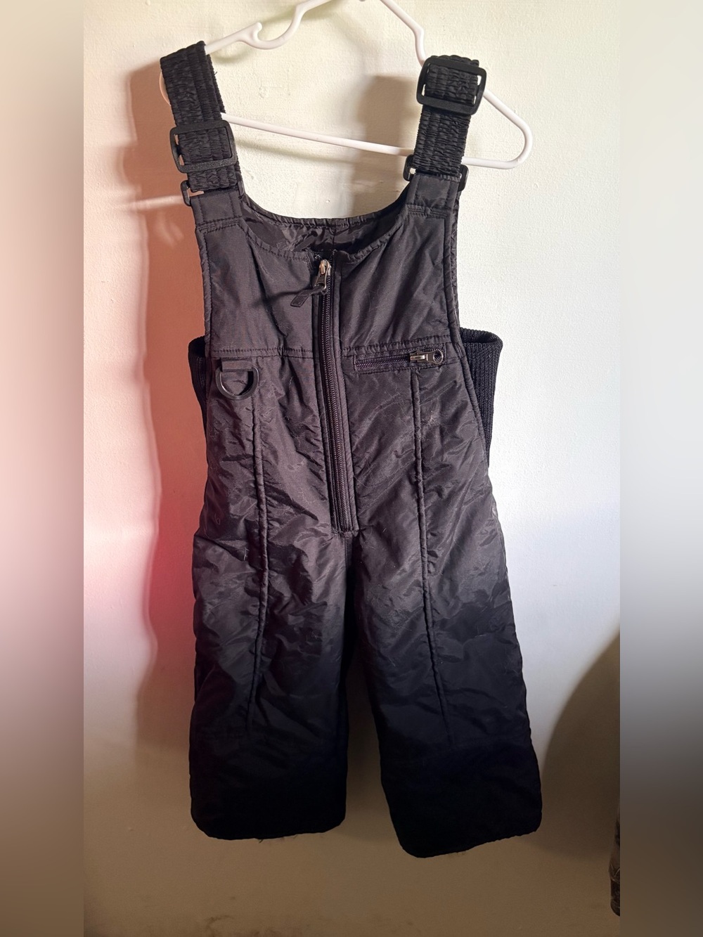 Kids Black Insulated Snow Bibs
